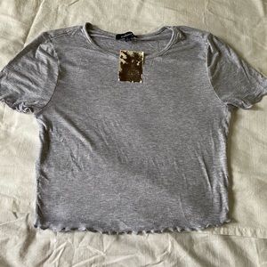 Grey Frilly Crop Top✨